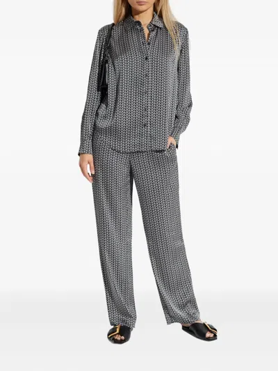 Michael Michael Kors Chevron-print Trousers In Gray