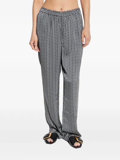 Michael Michael Kors Chevron-print Trousers In Gray