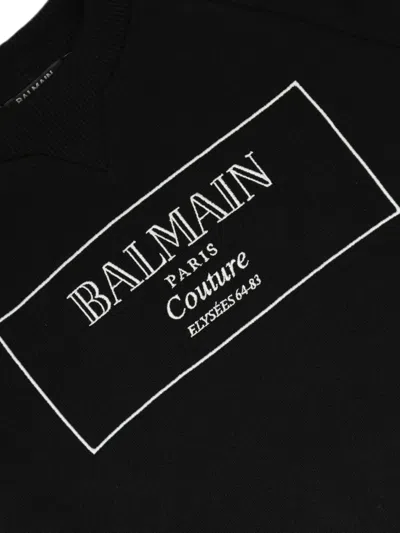 Balmain Logo-embroidered Sweatshirt In Black