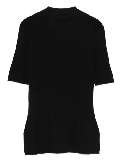 Joseph Ribbed Polo-neck Top In Black
