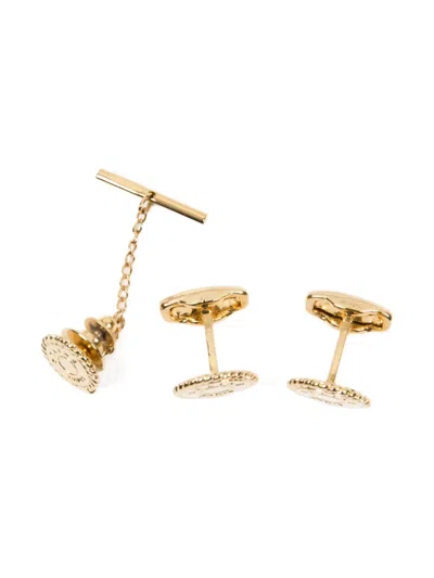Pre-owned Celine 1990s Logo-detail Cufflinks And Tie Set