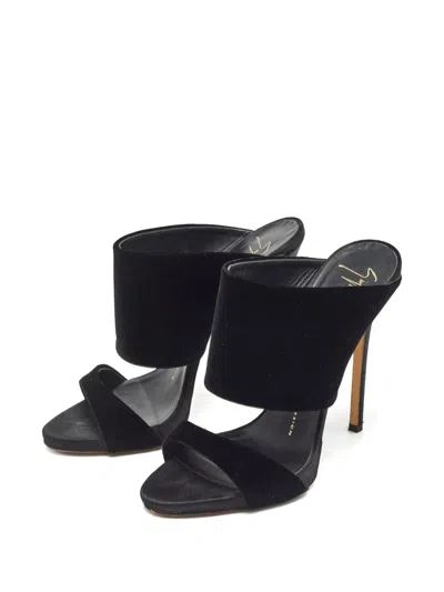Pre-owned Giuseppe Zanotti Vintage 120mm  Andrea Double-strap Sandals In Black