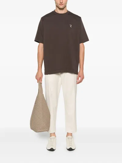 Rhun Logo-embroidered Cotton T-shirt In Brown