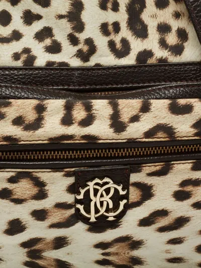 Pre-owned Roberto Cavalli Vintage  Leopard-print Tote Bag In Neutral