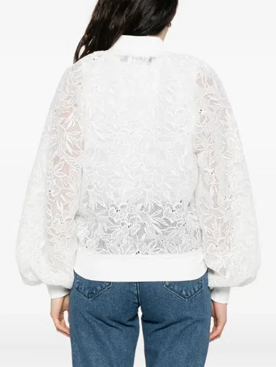 Karl Lagerfeld Floral-lace Bomber Jacket In Multi