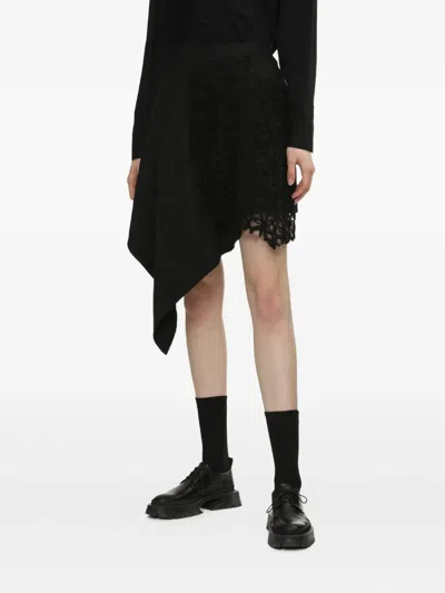 Ader Error Asymmetric Floral-lace Mini Skirt