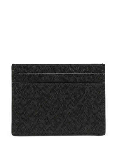 Saint Laurent Grain-leather Card Holder In Black
