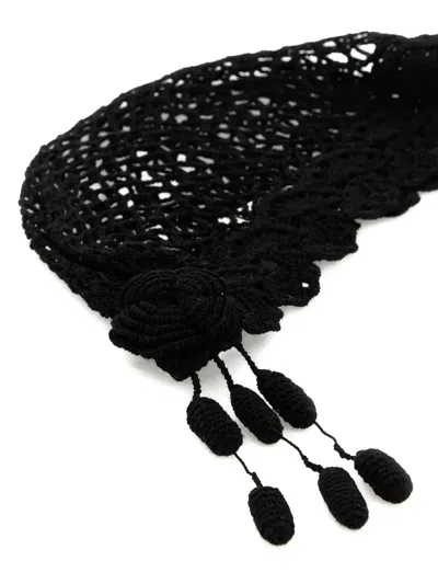 Bode Black Crochet Hat In Black