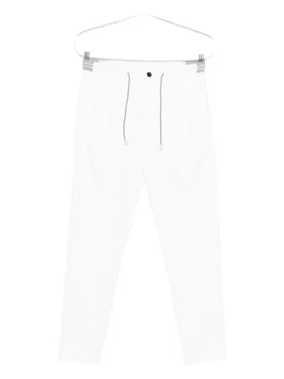 Eleventy Pleated Drawstring-waist Trousers In White
