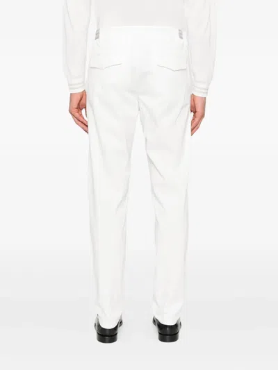 Eleventy Pleated Drawstring-waist Trousers In White