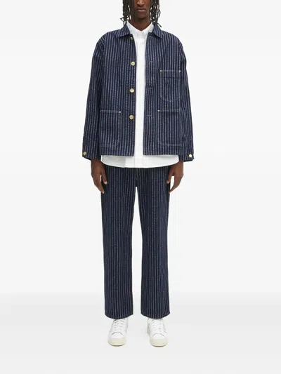 Human Made Pinstripe Denim Jacket In Blue
