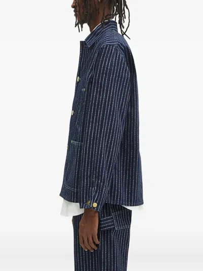 Human Made Pinstripe Denim Jacket In Blue