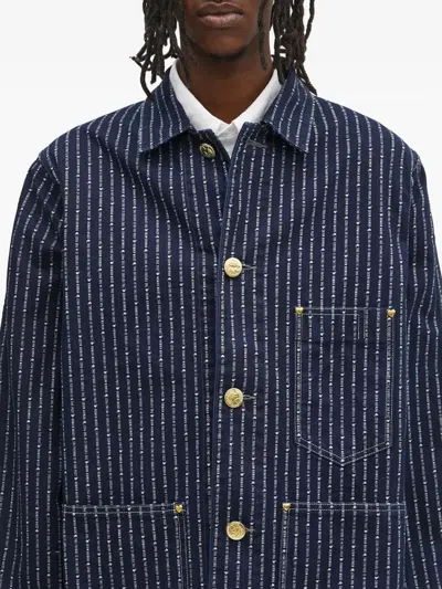 Human Made Pinstripe Denim Jacket In Blue