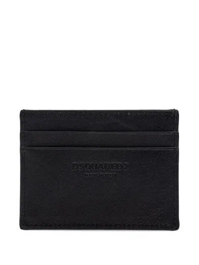 Dsquared2 Heritage Leather Cardholder In Black