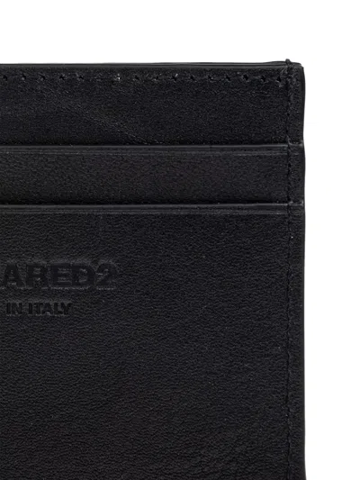 Dsquared2 Heritage Leather Cardholder In Black