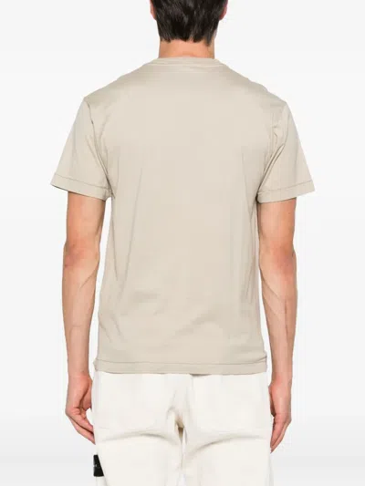 Stone Island Compass-patch T-shirt In Brown