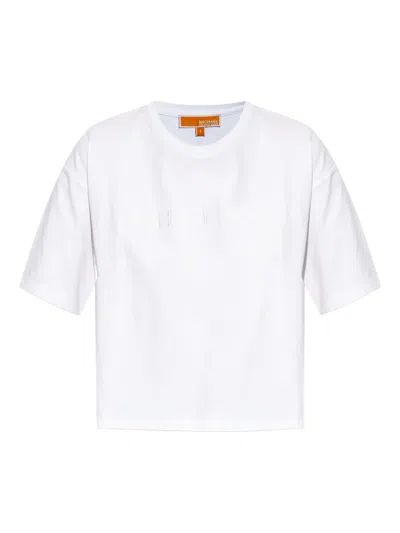 Michael Michael Kors Embroidered-logo T-shirt In White