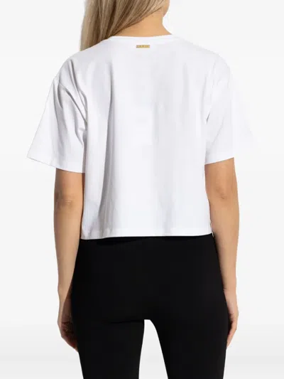 Michael Michael Kors Embroidered-logo T-shirt In White