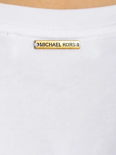 Michael Michael Kors Embroidered-logo T-shirt In White
