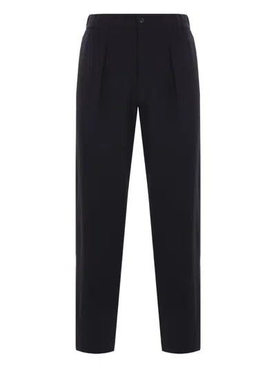 Giorgio Armani Pleated Elasticated-waist Trousers In Black