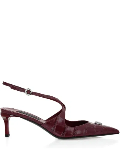 Philipp Plein 55mm Skull-embellished Pumps In Red