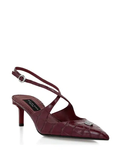 Philipp Plein 55mm Skull-embellished Pumps In Red