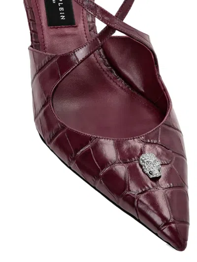 Philipp Plein 55mm Skull-embellished Pumps In Red