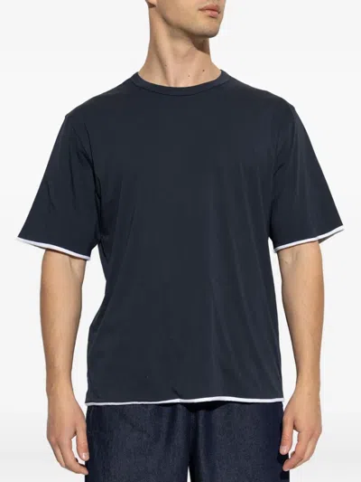 Theory Contrasting-trim T-shirt In Blue