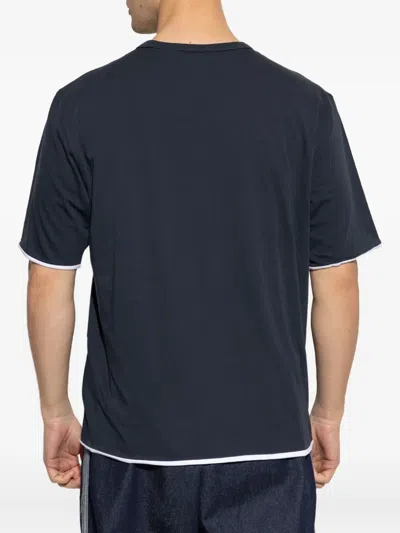 Theory Contrasting-trim T-shirt In Blue