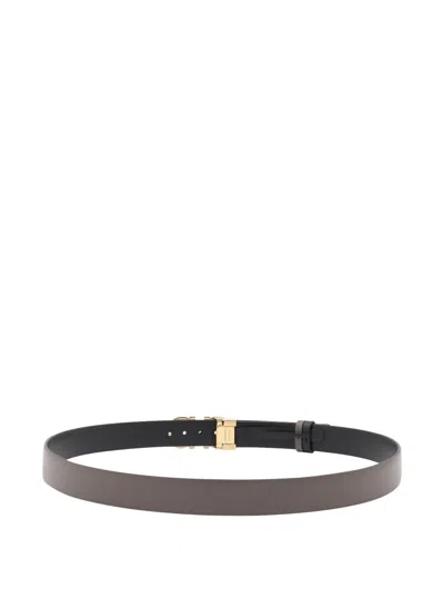 Ferragamo Adjustable Reversible Belt Gold-tone Buckle In Brown