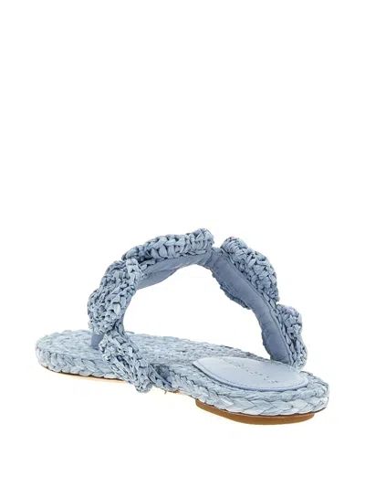 Stuart Weitzman Slide Sandals "tresse Magnolia" In Blue