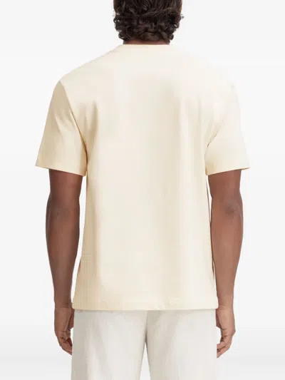 Jacquemus 'le T-shirt Gros Grain' Beige T-shirt With Logo Patch On The Front In Neutral