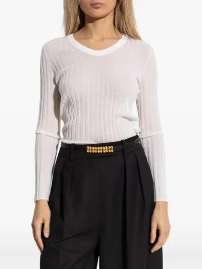 Iro Ribbed Wool Top In White