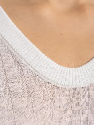 Iro Ribbed Wool Top In White