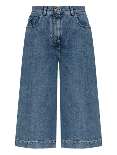 Attico Belt Loop Denim Shorts In Blue