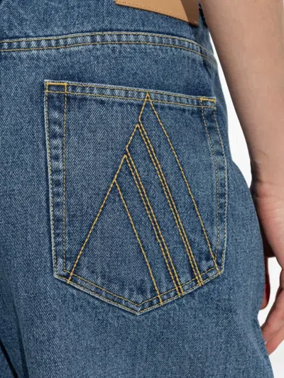 Attico Belt Loop Denim Shorts In Blue