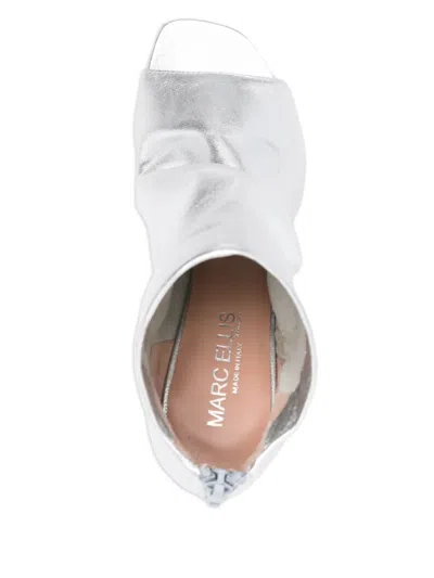 Marc Ellis 85mm Leather Ankle Boots In White