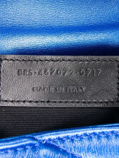 Pre-owned Saint Laurent 2017 Toy Metallic Calfskin Loulou Crossbody Bag In Blue