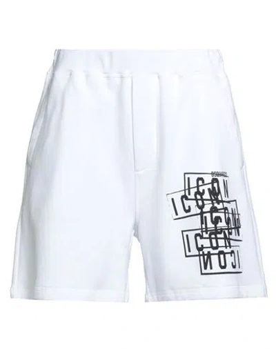 Dsquared2 Man Shorts & Bermuda Shorts White Size L Cotton, Elastane