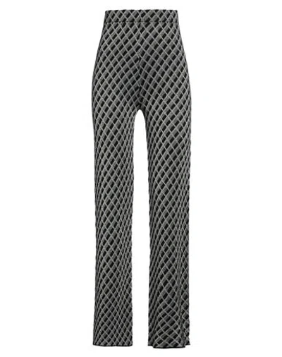 Roberto Collina Woman Pants Black Size S Wool, Metallized Polyamide, Nylon In Gray