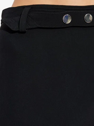 Attico Wrap-style Mini Skirt With Sheer Mesh Detailing In Black