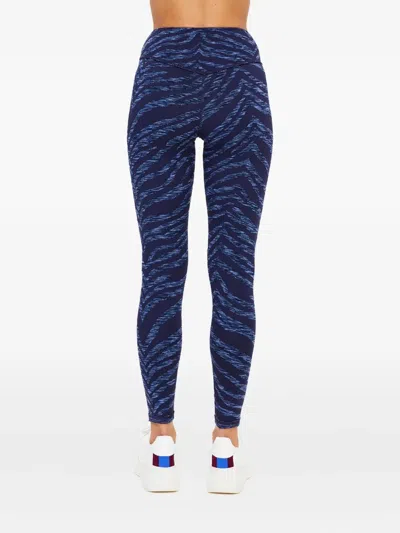 The Upside Mystere Zebra-print Leggings In Blue
