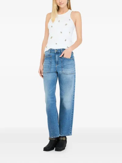 Liu •jo High-rise Five-pocket Design Jeans In Blue