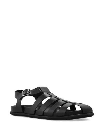 Apc Fisherman H Leather Sandals In Black