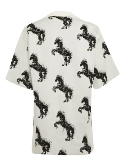 Pre-owned Stella Mccartney Horse-jacquard Jumper In White