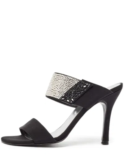 Pre-owned Stuart Weitzman  100mm Rhinestone-embellished Sandals In Black
