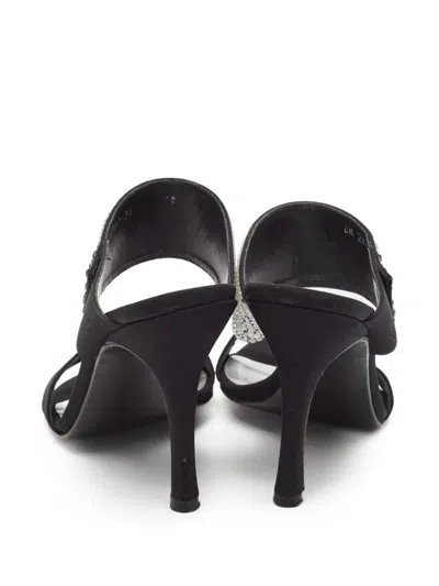 Pre-owned Stuart Weitzman  100mm Rhinestone-embellished Sandals In Black