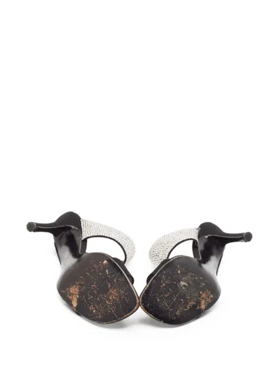Pre-owned Stuart Weitzman  100mm Rhinestone-embellished Sandals In Black