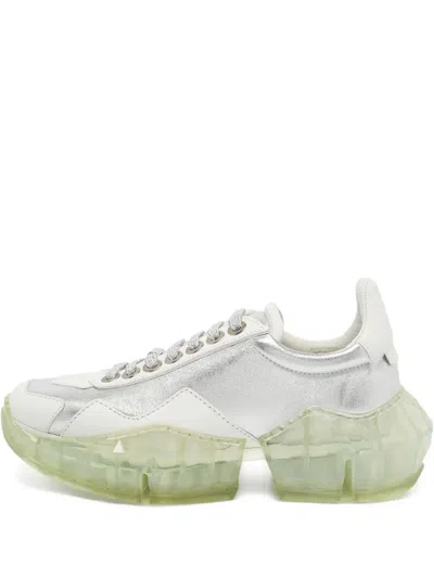 Pre-owned Jimmy Choo Leather Lace-up Sneakers In Gray
