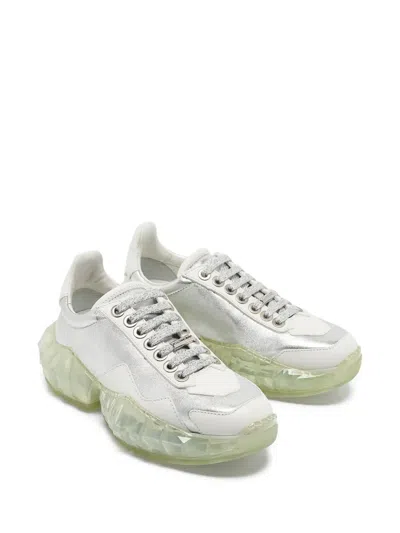 Pre-owned Jimmy Choo Leather Lace-up Sneakers In Gray